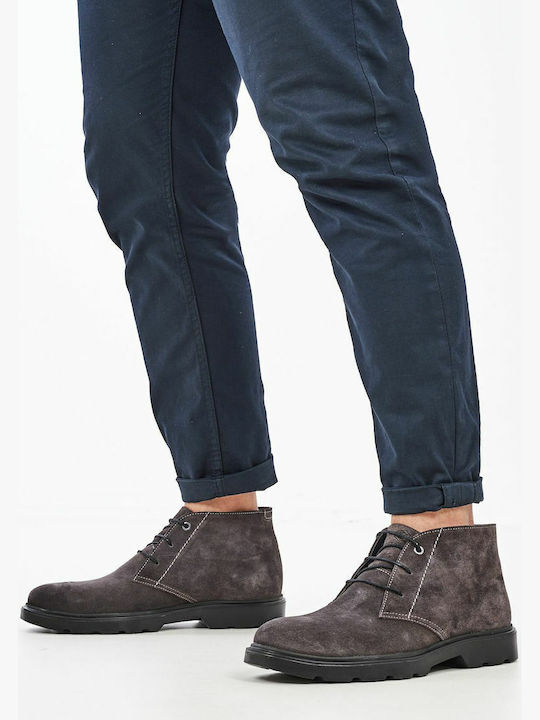 Hernest Suede Γκρι Ανδρικά Μποτάκια