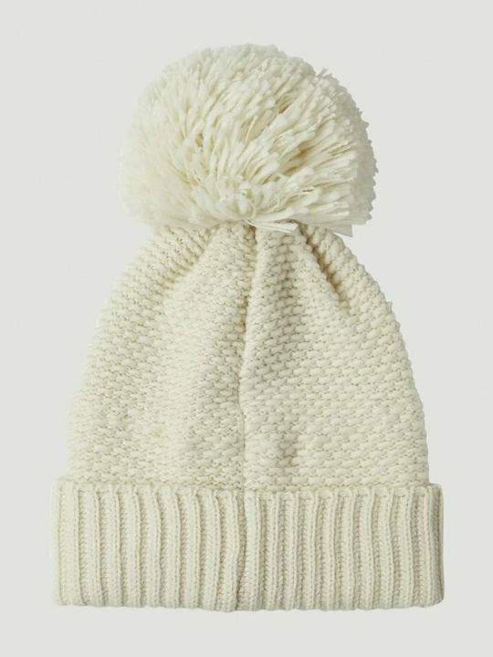 Pom Pom Beanie Γυναικείος Σκούφος Πλεκτός σε Μπεζ χρώμα