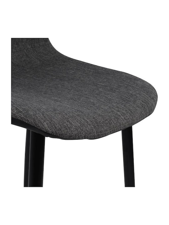 Dining Room Fabric Chair Grey / Black 52x43x88cm 4pcs