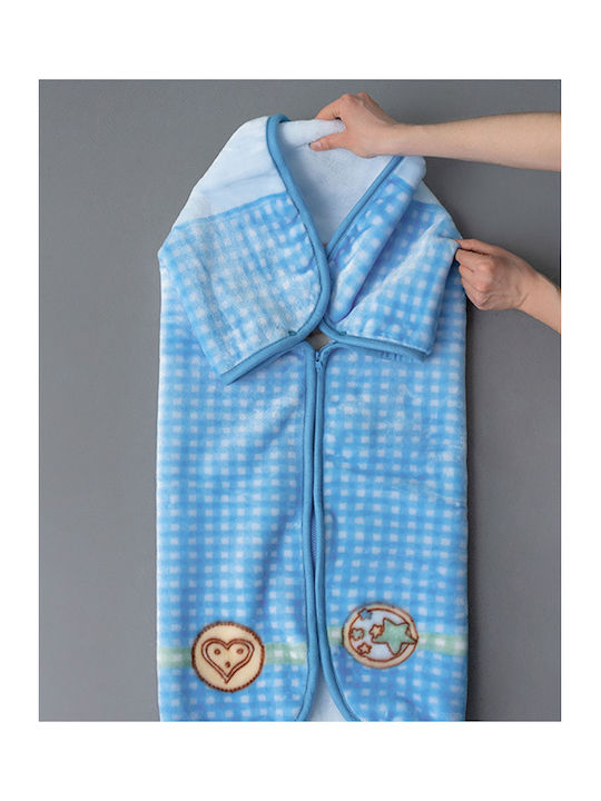 Palamaiki Blanket Nursery Swaddling Blankets Mini Velour Mv-0013 Velvet Light Blue 80x90cm