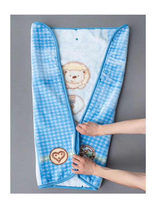 Palamaiki Blanket Nursery Swaddling Blankets Mini Velour Mv-0013 Velvet Light Blue 80x90cm