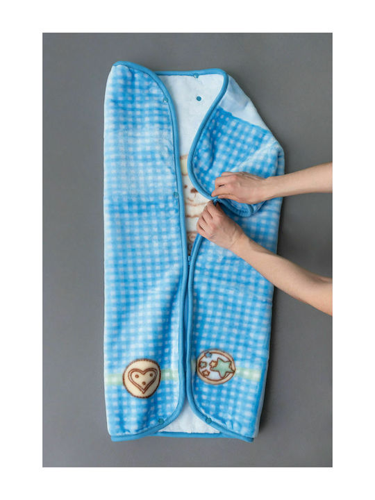 Palamaiki Blanket Nursery Swaddling Blankets Mini Velour Mv-0013 Velvet Light Blue 80x90cm