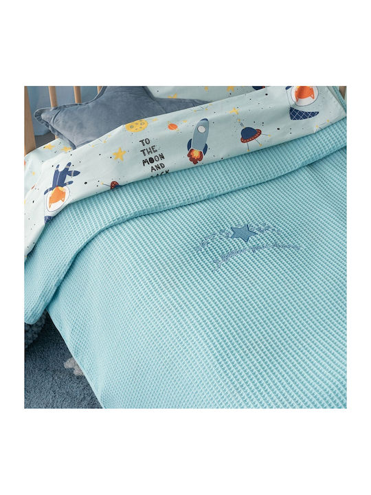 Palamaiki Blanket Cot Dreams Waffle Light Blue 110x150cm