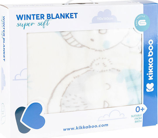 Kikka Boo Decke Kinderbett Love Pingus Samt Blau 110x140cm
