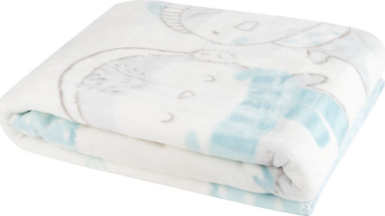 Kikka Boo Decke Kinderbett Love Pingus Samt Blau 110x140cm