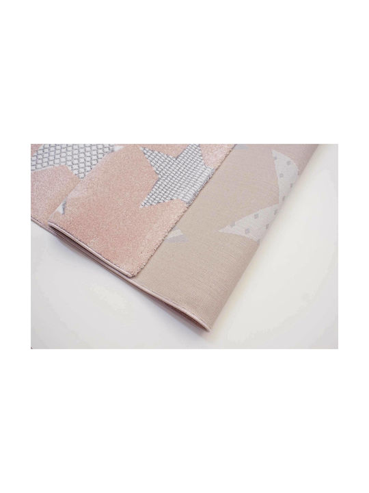 Tzikas Carpets 21895-55 Παιδικό Χαλί Αστέρια Ροζ 133x190cm Πάχους 13mm