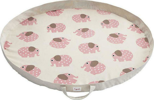 3 Sprouts Children's Play Mat made of Fabric Elephant Beige 112x112cm 1pcs