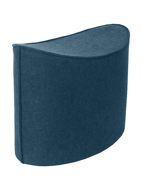 Stool For Living Room Upholstered with Fabric Jockey Navy Blue 60x33x46cm