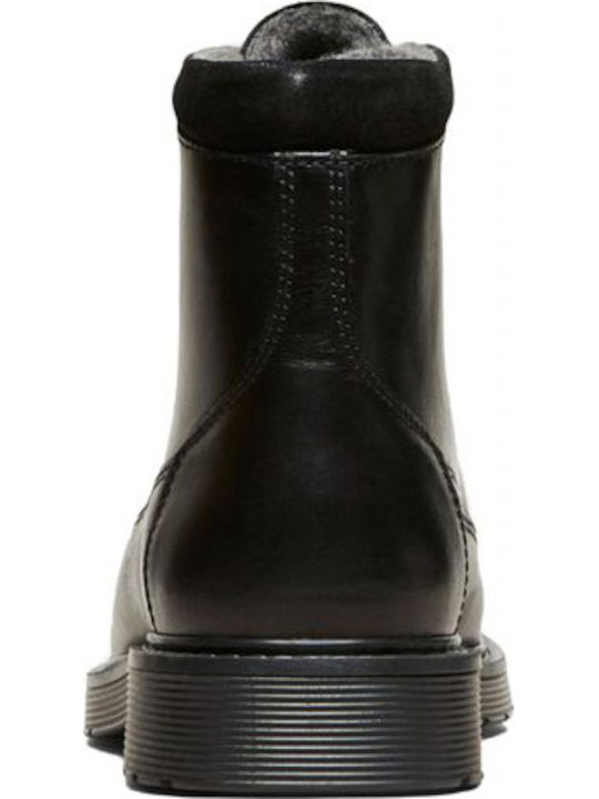 Selected Men's Leather Military Boots Black