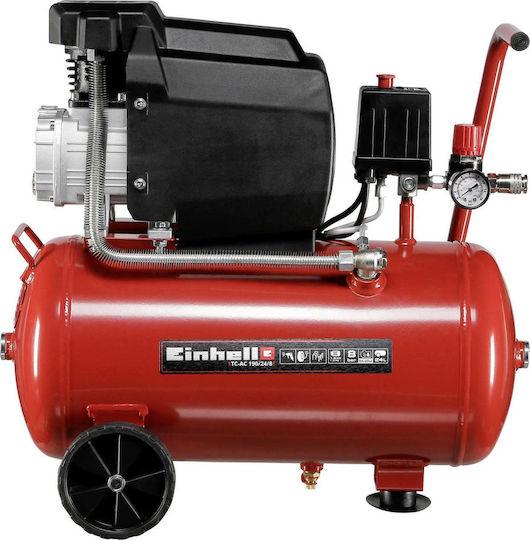 Einhell TC-AC 190/24/8 Еднофазен Въздушен компресор 97дБ с Мощност 2к.с и Резервоар 24лт 4007325