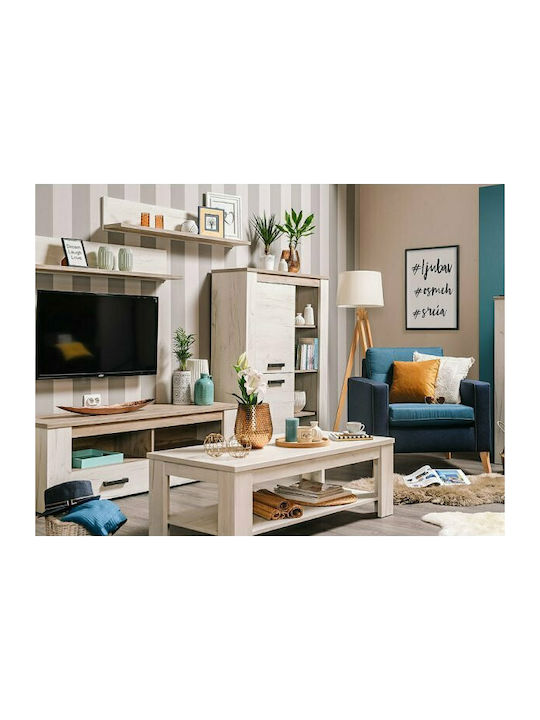Ράφι Τοίχου Kent ZP Grey Oak / White Oak 120x19.5x22εκ.
