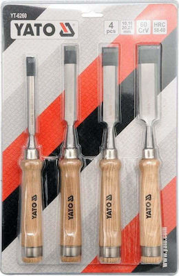 Yato Skewed Chisel with Wooden Handle 4pcs