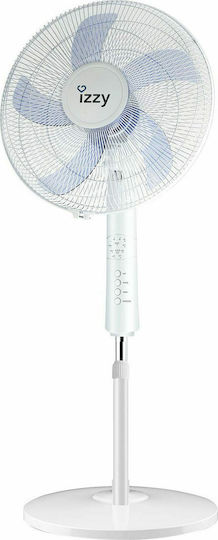Izzy IZ-9003 Стоящ Вентилатор 70W Диаметър На Вентилатора 40cm С Дистанционно Бял