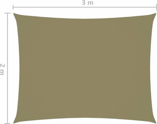 vidaXL Правоъгълена Shade Sail Бежов С парчета & с PU покритие 2x3m