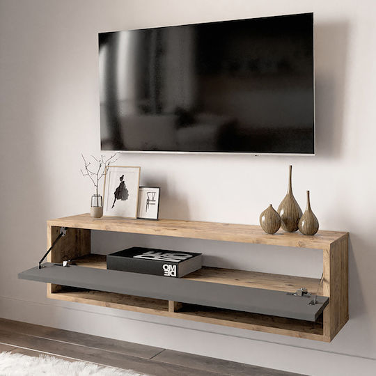 TV Stand Handra Anthracite / Walnut L100xD31.5xH29cm