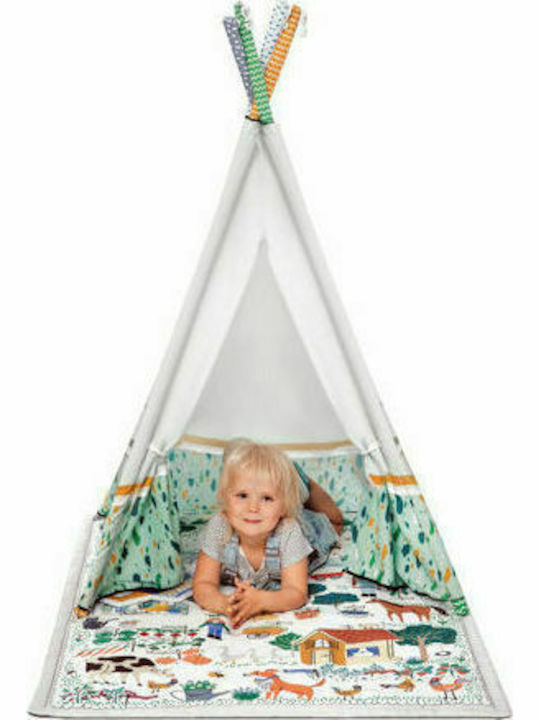 Kinderkraft Kids Indian Teepee Play Tent Little Gardener for 3+ years Green