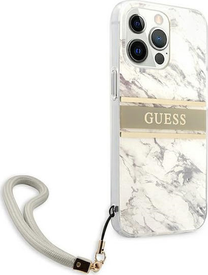 Guess Marble Back Cover Πλαστικό με Λουράκι Γκρι (iPhone 13 Pro Max)
