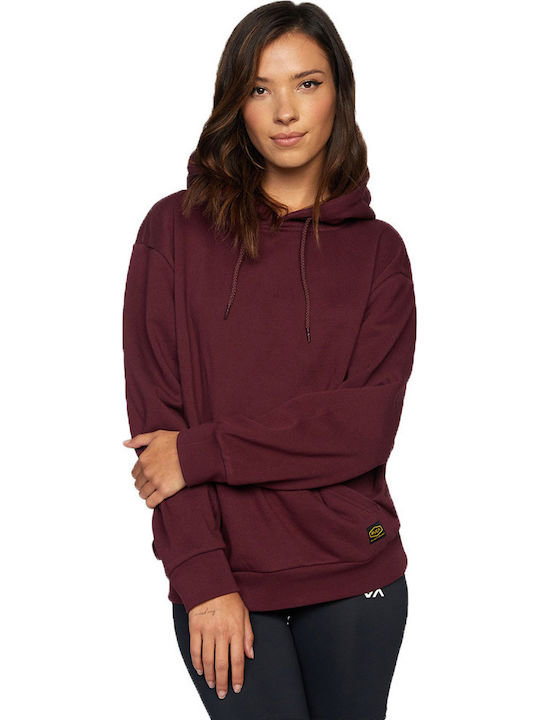 Recession Women's Sweatshirt Hooded Burgundy