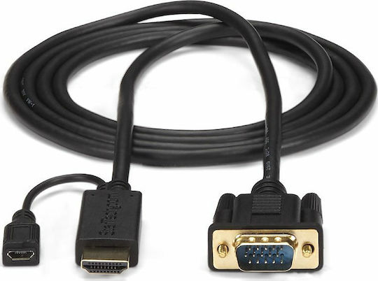 StarTech Cable HDMI male - VGA male 0.9m Μαύρο
