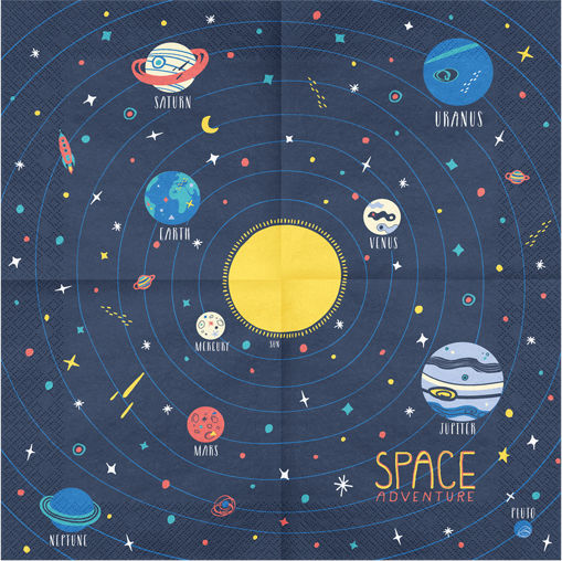Space Party Napkins Blue 33x33cm 20pcs