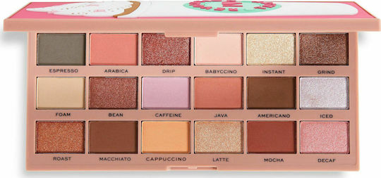 Revolution Beauty I Heart Revolution Палитра със Сенки за Очи в Твърда Форма Кафе 22гр