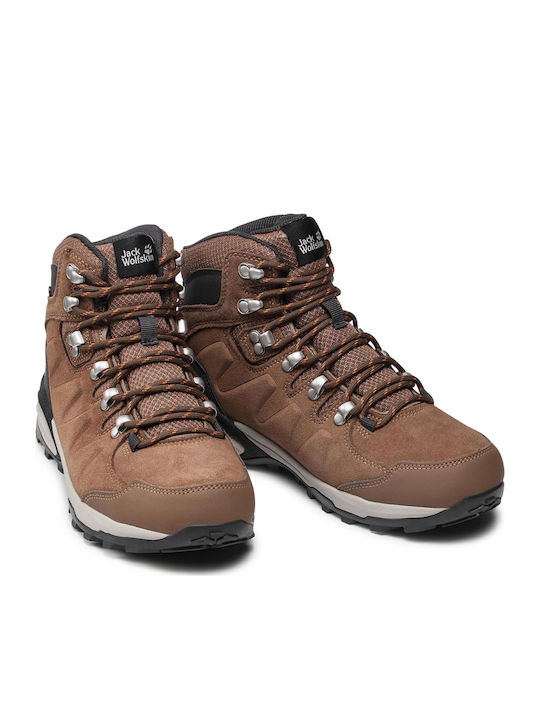 Jack Wolfskin Refugio Texapore Mid 4050871 Women's Brown Hiking Boots