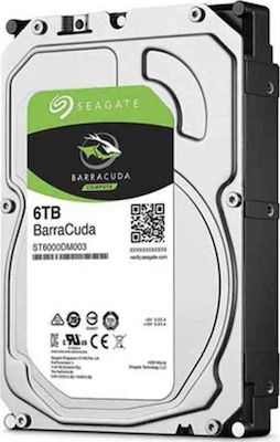 Seagate BarraCuda Desktop 6000ГБ Хард диск Σκληρи дискове 3.5" SATA III 5400оборотивминута с 256МБ Кеш за Настолен компютър