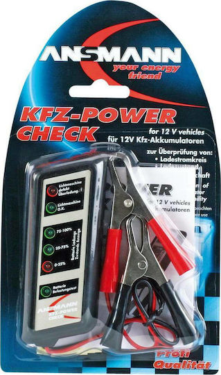 Ansmann Car Power Check Digital Battery Tester with Crocodile Clips