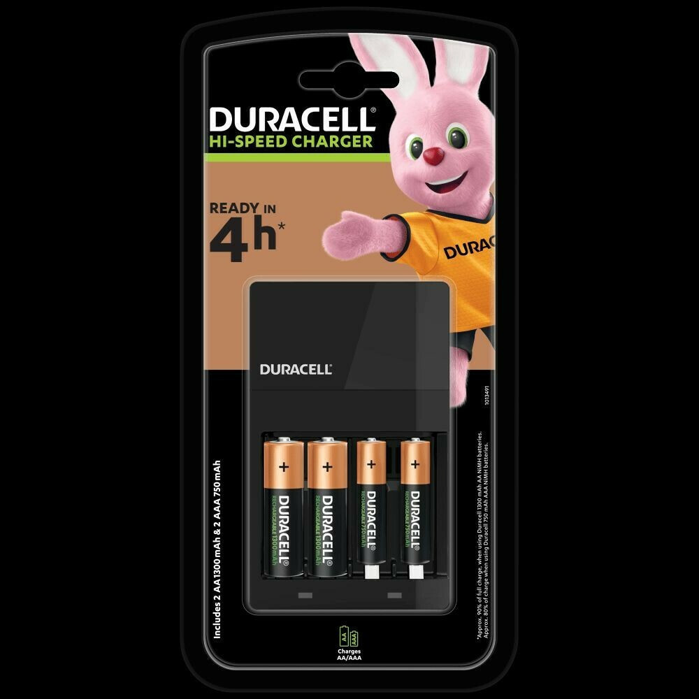 Chargeur CEF14 4H Duracell avec 2 piles AA et 2 piles AAA - Bestpiles