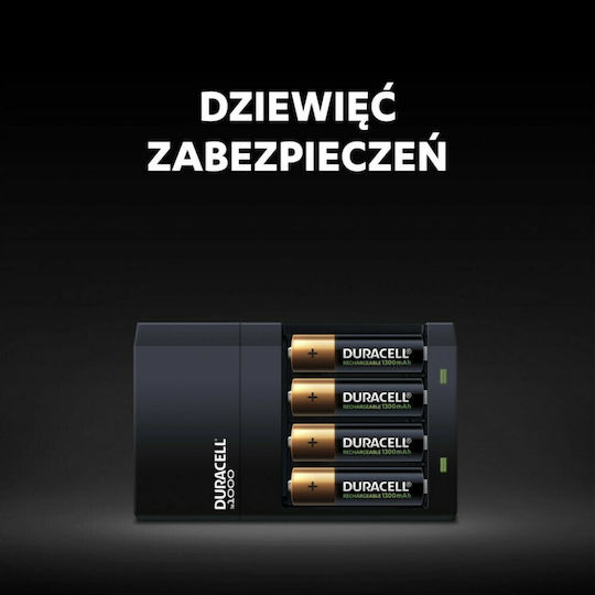 Duracell CEF14 Charger 4 Batteries Ni-MH Size AA/AAA Set with 2x AA 1300mAh and 2x AAA 750mAh