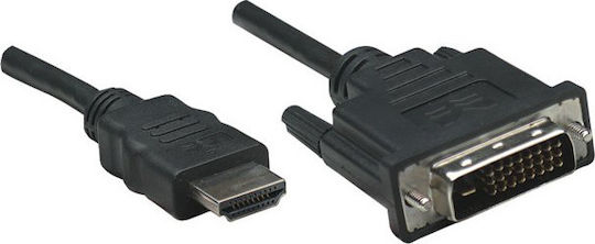 Manhattan 372503 1.8m DVI-D male to HDMI male Cable Black (372503)