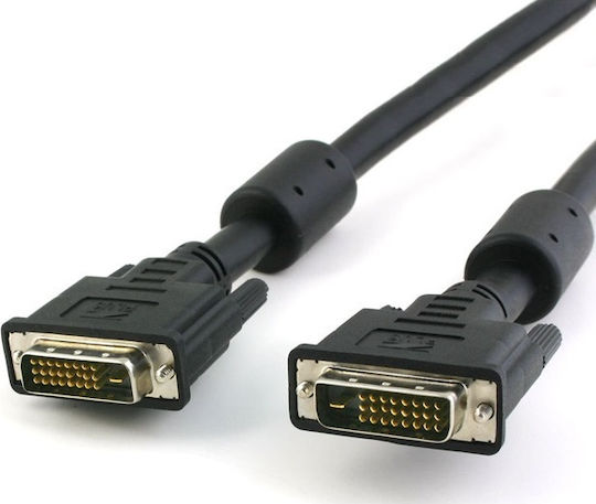 Powertech Кабел DVI-D мъжки - DVI-D мъжки 1.5м Черен (CAB-DVI003)