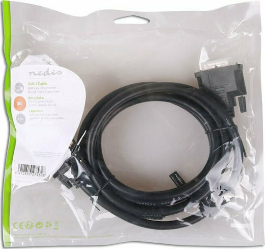 Nedis 2m DVI-I male to DVI-I male Cable Black (CCGP32050BK20)