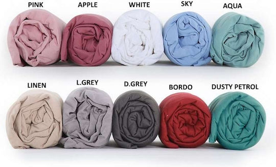 Nef-Nef Homeware Sheet Super-Double with Elastic 160x200+30cm. Jersey 970 Bordeaux
