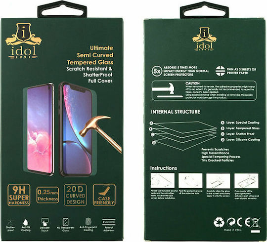 Idol 1991 6.01" 9H Full Glue Full Face Tempered Glass Mi A3