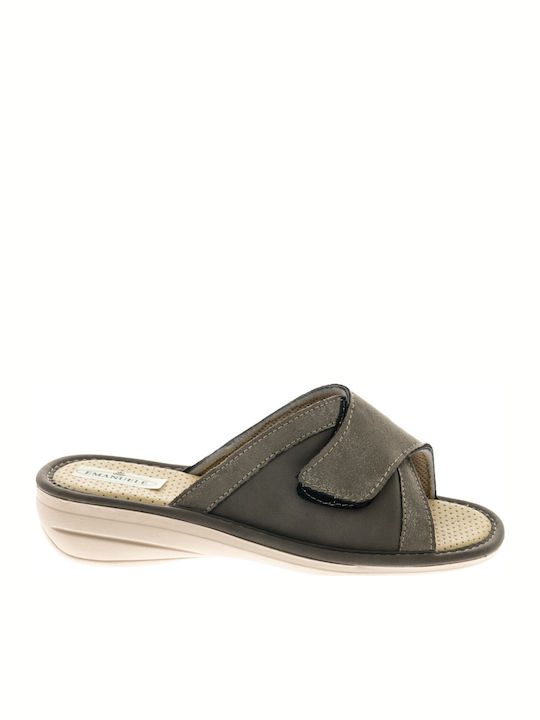 Damen Anatomische Flache Sandalen Grau