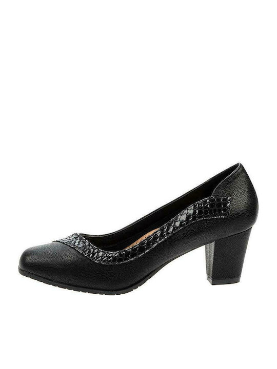 B-Soft Anatomic Leather Black Medium Heels