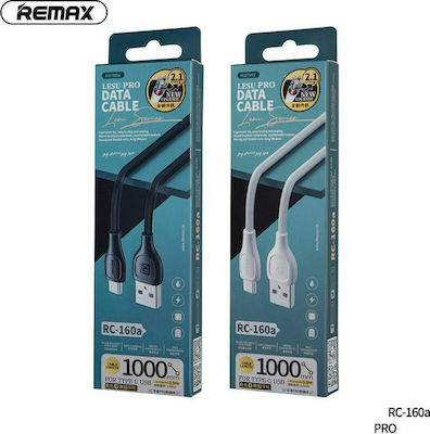 Remax Lesu USB 2.0 Cable USB-C male - USB-A male Black 1m (RC-160a)