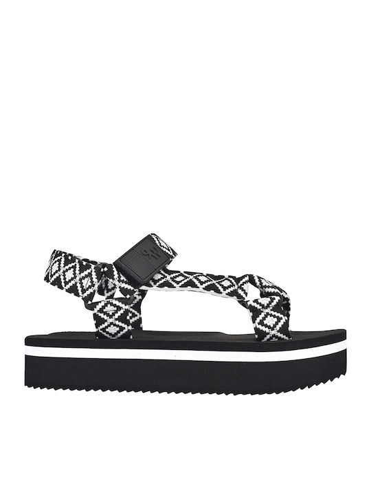 Camping2-A Γυναικεία Σανδάλια Flatforms Μαύρα