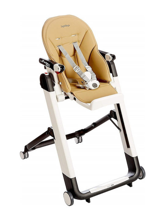 Peg Perego Siesta Αναδιπλούμενο Καρεκλάκι Φαγητού 2 in 1 με Ρυθμιζόμενο Ύψος Μπεζ