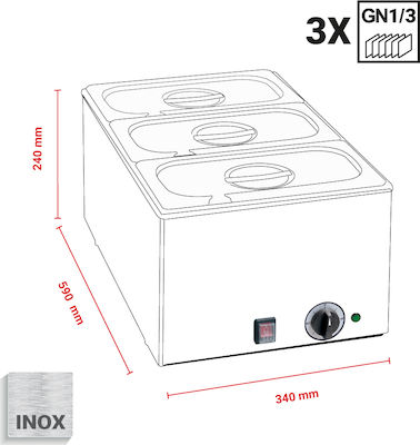 Bartscher Ηλεκτρικό Μπεν Μαρί 1.2kW με Χωρητικότητα GN1/1