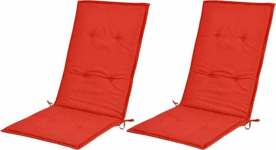 vidaXL Pernă Scaunului De Grădină Cu Spătar Roșie Waterproof 2 Bucăți 120x50 Cm