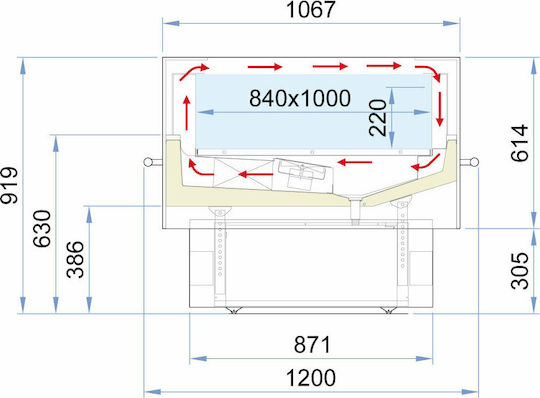 Isa Thea 110 Vitrină frigorifică Self-Service 345lt 120x120x92cm.
