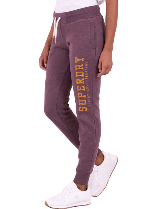 Track & Field Παντελόνι Φόρμας με Λάστιχο Rich Deep Burgundy Marl
