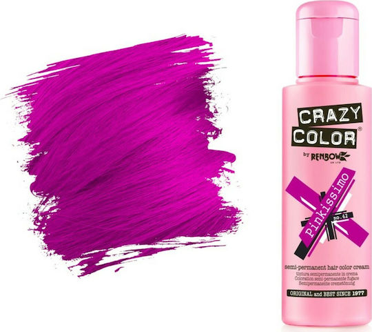 Crazy Color Semi-Permanent Vopsea Temporară de Păr 42 Pinkissimo 100ml 15gr