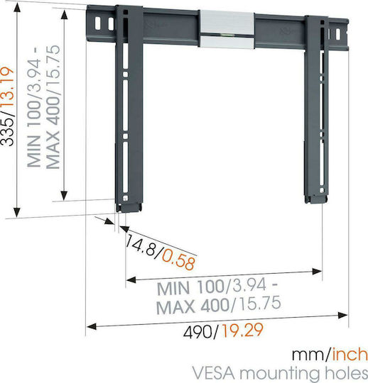 Vogel's 8394050 Βάση Τηλεόρασης Τοίχου έως 55" και 25kg
