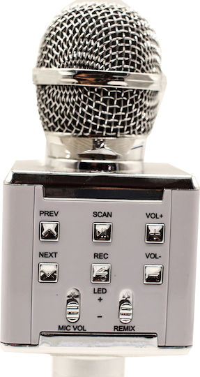 Μικρόφωνο Karaoke Ασύρματο DS-868 Ασημί