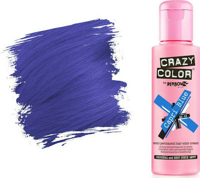 Crazy Color Semi-Permanent Vopsea Temporară 44 Capri Blue 100ml 15gr