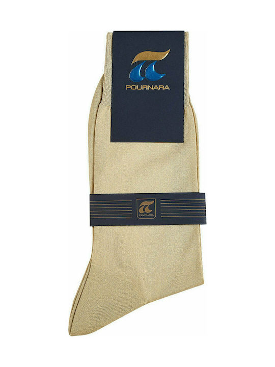 Pournara Men's Solid Color Socks Beige