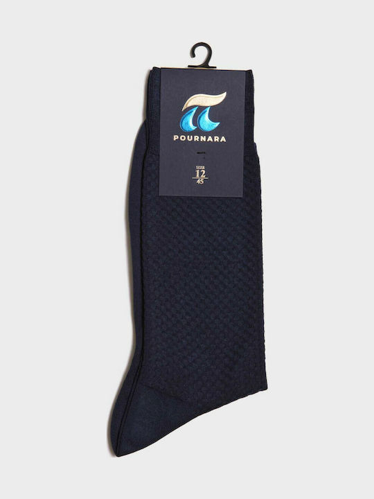 Pournara Men's Solid Color Socks Blue